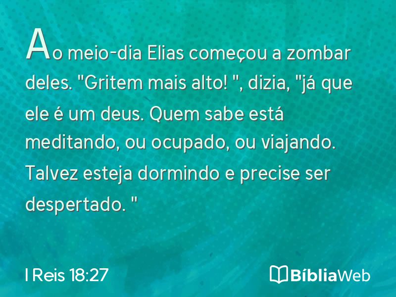 I Reis 18:27 em imagem para compartilhar