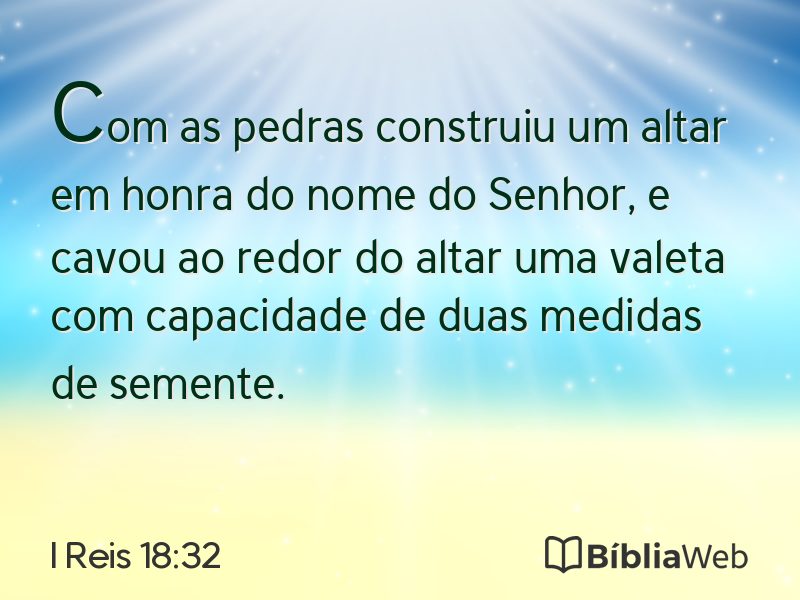 I Reis 18:32 em imagem para compartilhar