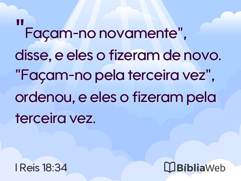 I Reis 18:34 em imagem para compartilhar