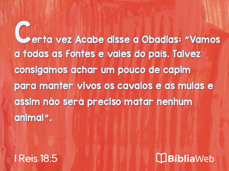 I Reis 18:5 em imagem para compartilhar