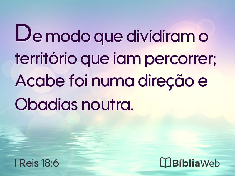 I Reis 18:6 em imagem para compartilhar