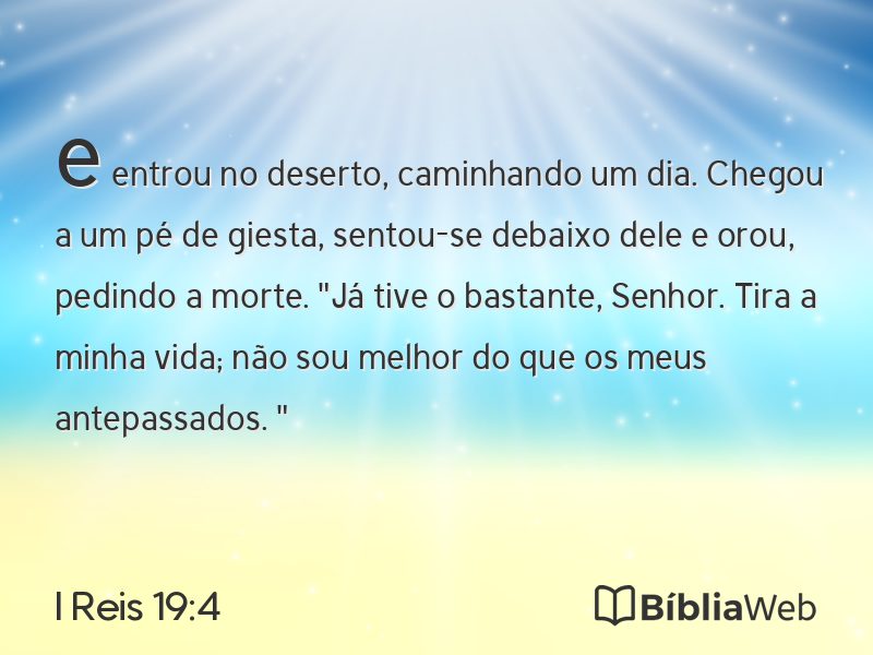 I Reis 19:4 em imagem para compartilhar