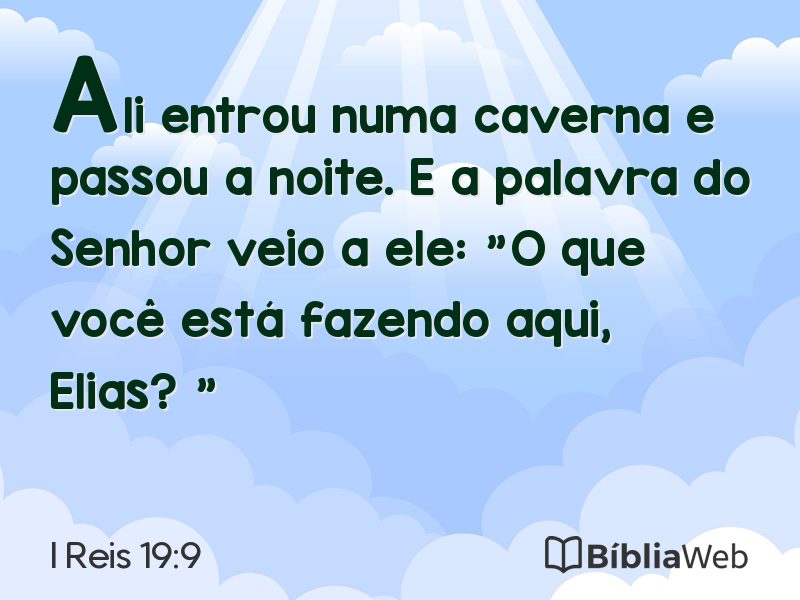 I Reis 19:9 em imagem para compartilhar