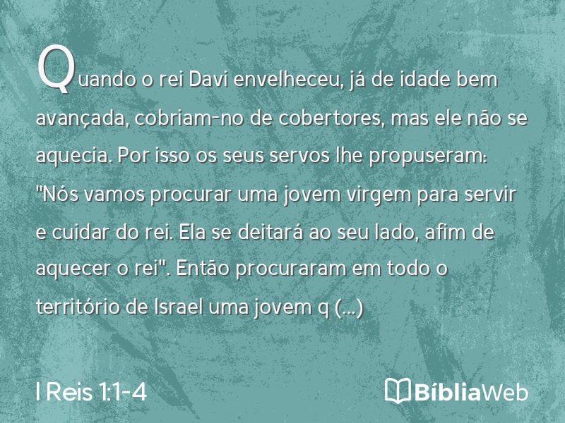 I Reis 1:1-4 em imagem para compartilhar