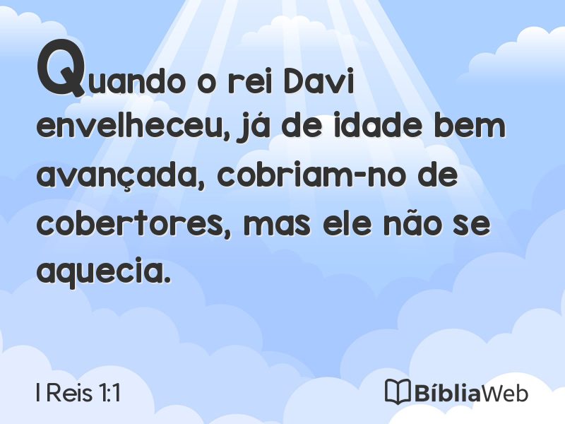 I Reis 1:1 em imagem para compartilhar