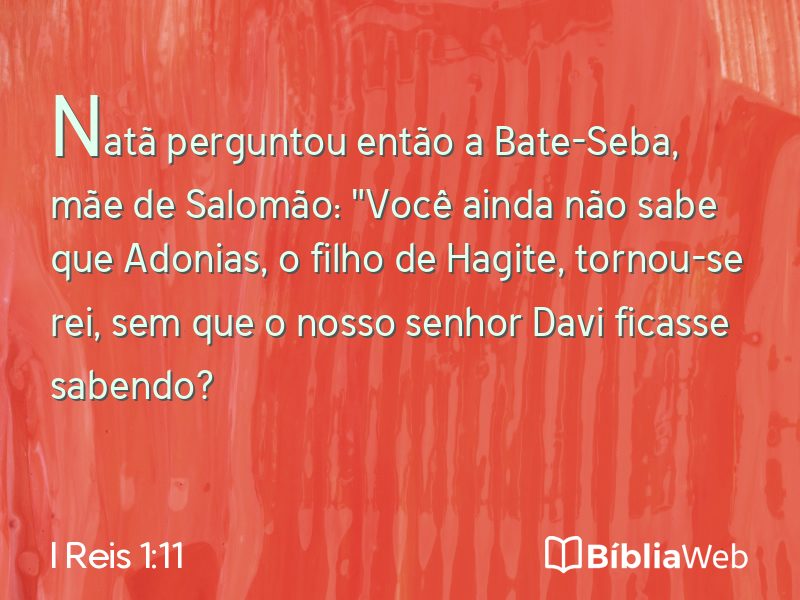 I Reis 1:11 em imagem para compartilhar