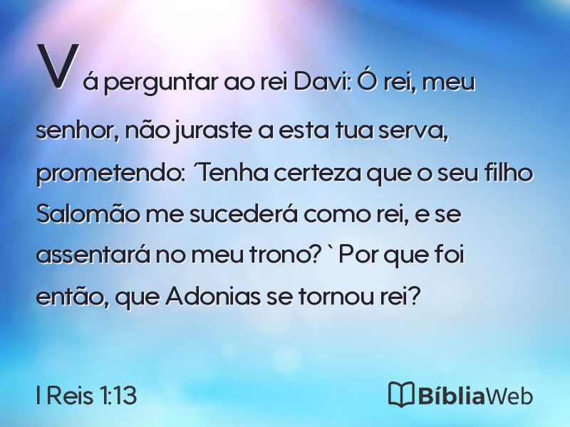 I Reis 1:13 em imagem para compartilhar