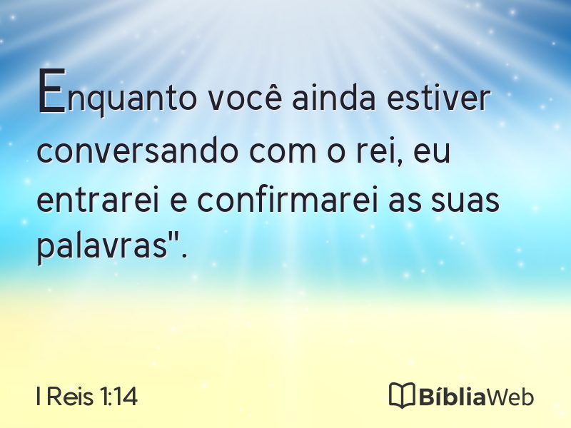I Reis 1:14 em imagem para compartilhar