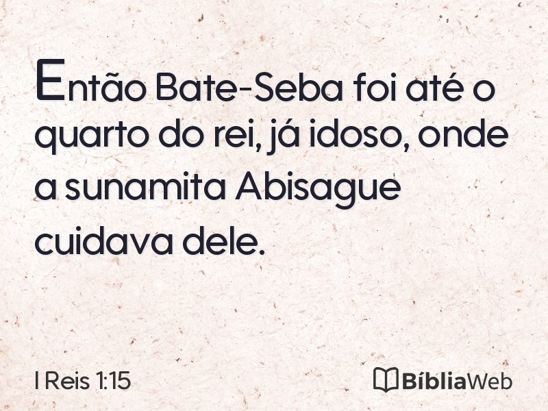 I Reis 1:15 em imagem para compartilhar