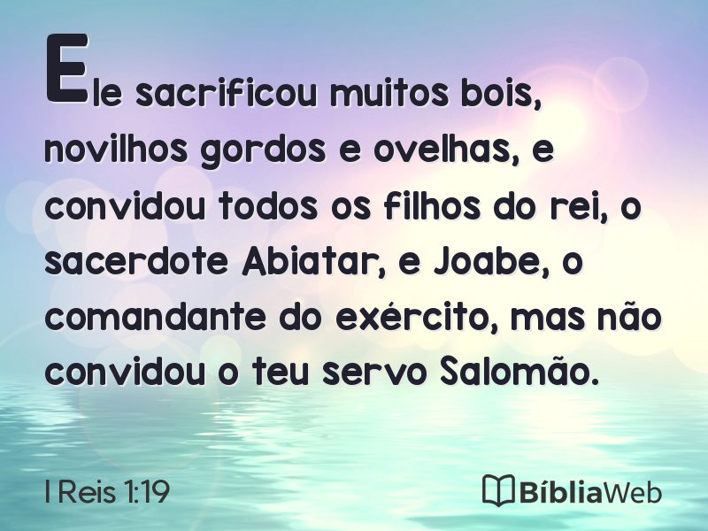I Reis 1:19 em imagem para compartilhar