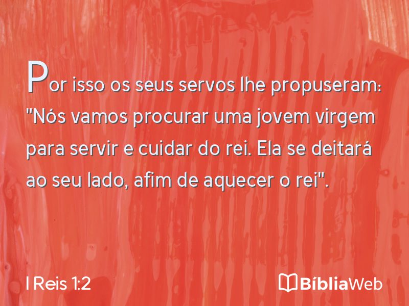 I Reis 1:2 em imagem para compartilhar