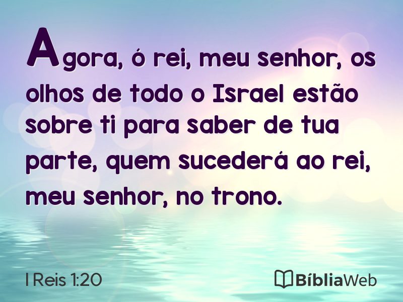 I Reis 1:20 em imagem para compartilhar