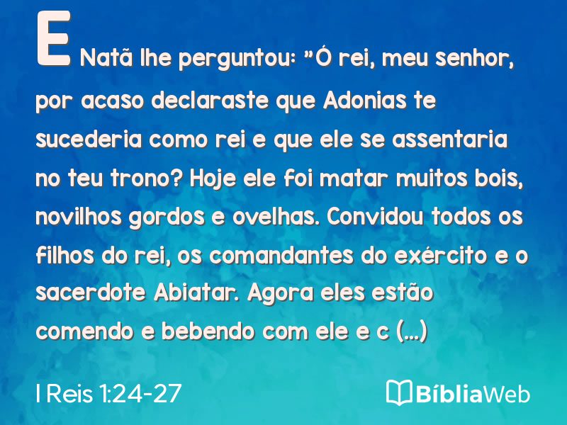 I Reis 1:24-27 em imagem para compartilhar