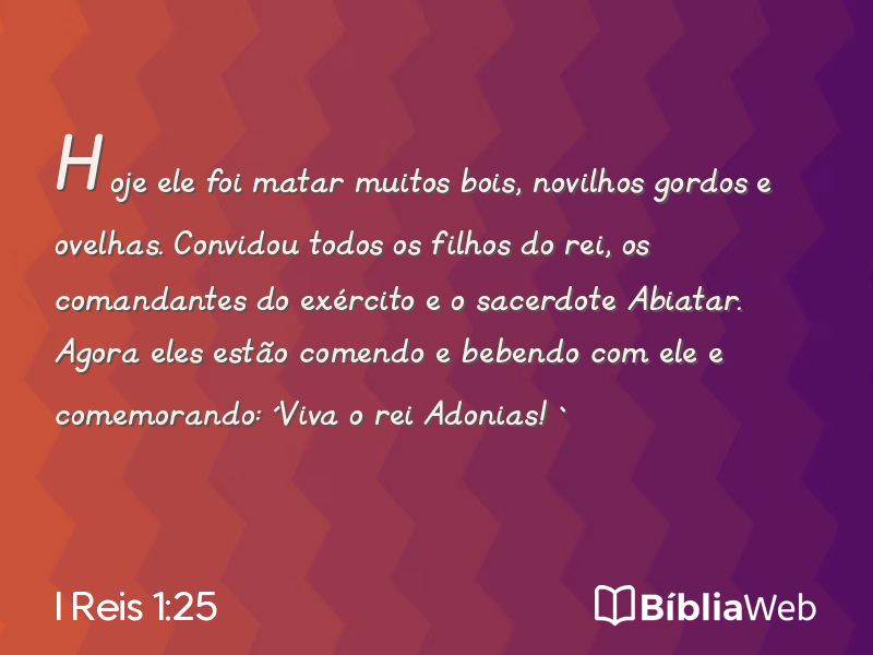 I Reis 1:25 em imagem para compartilhar