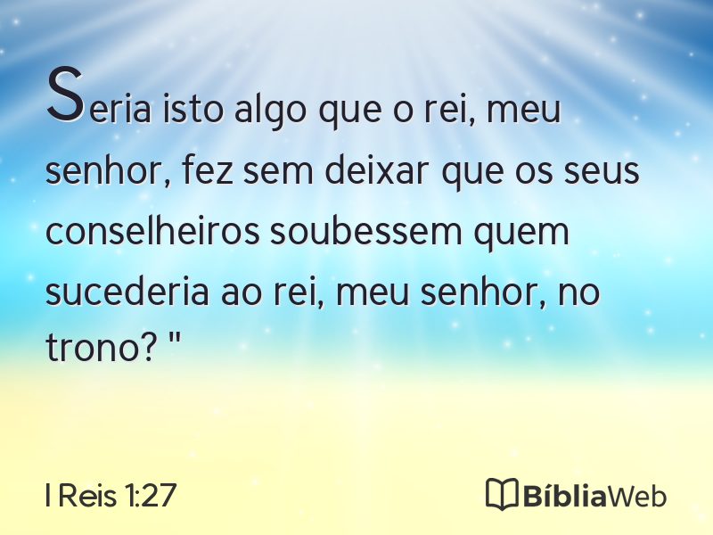 I Reis 1:27 em imagem para compartilhar