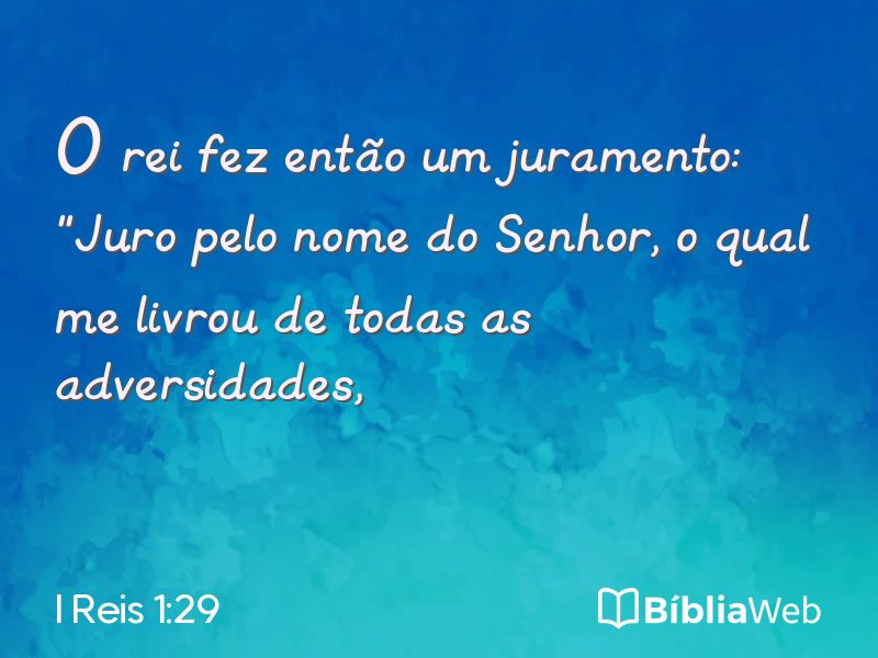 I Reis 1:29 em imagem para compartilhar
