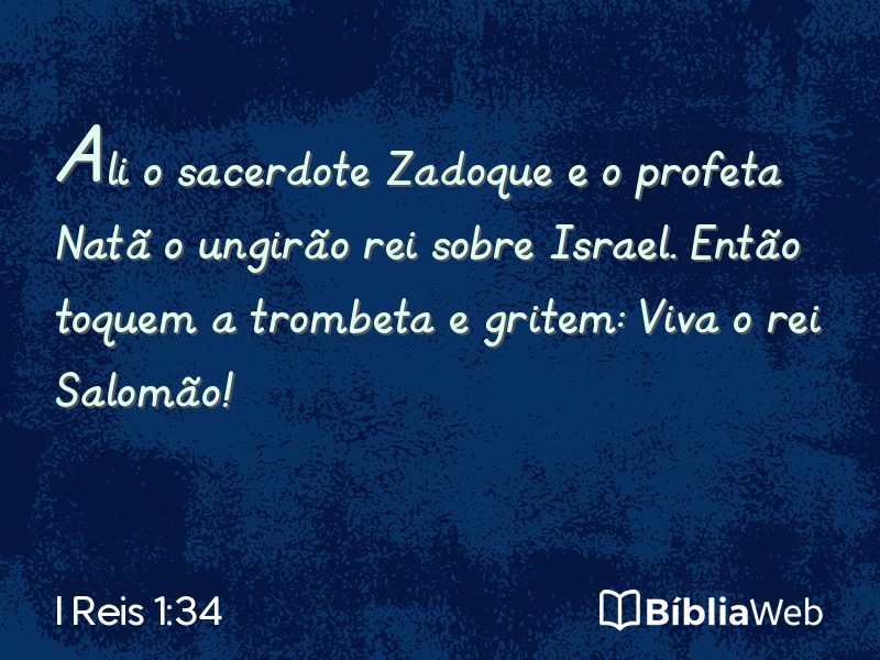 I Reis 1:34 em imagem para compartilhar