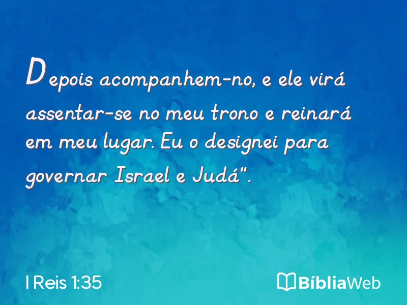 I Reis 1:35 em imagem para compartilhar