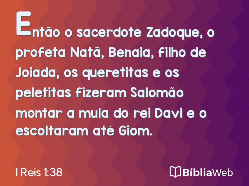 I Reis 1:38 em imagem para compartilhar
