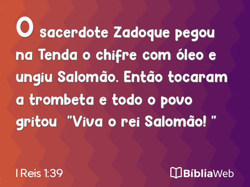 I Reis 1:39 em imagem para compartilhar