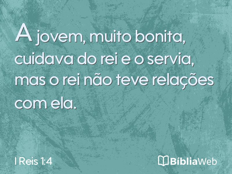 I Reis 1:4 em imagem para compartilhar