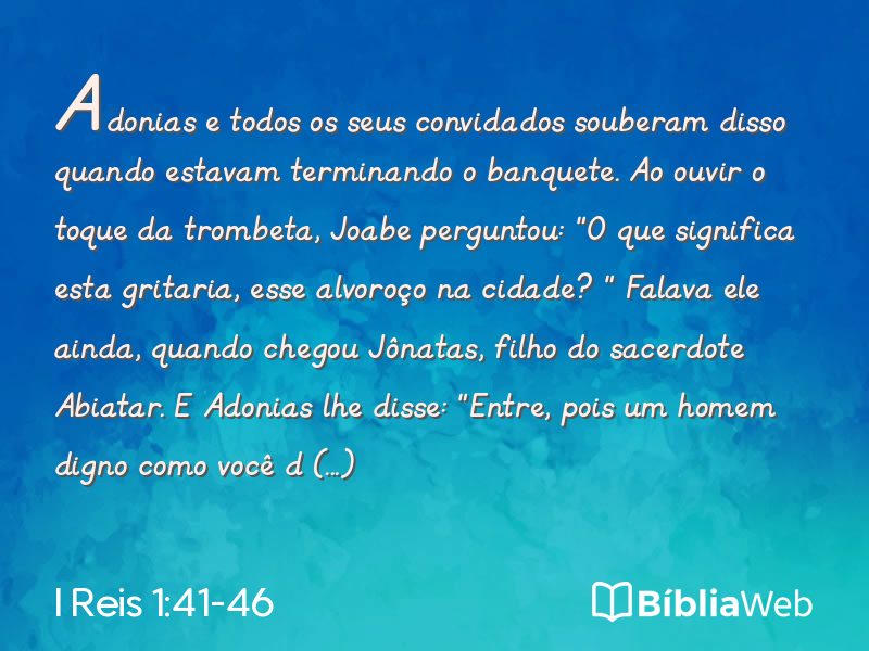 I Reis 1:41-46 em imagem para compartilhar