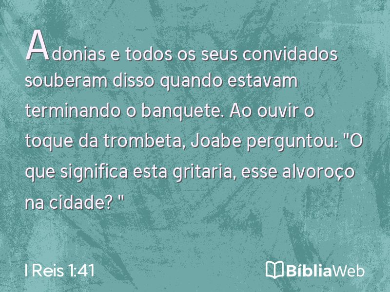 I Reis 1:41 em imagem para compartilhar
