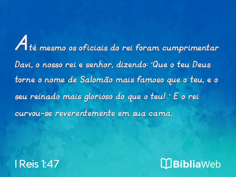 I Reis 1:47 em imagem para compartilhar
