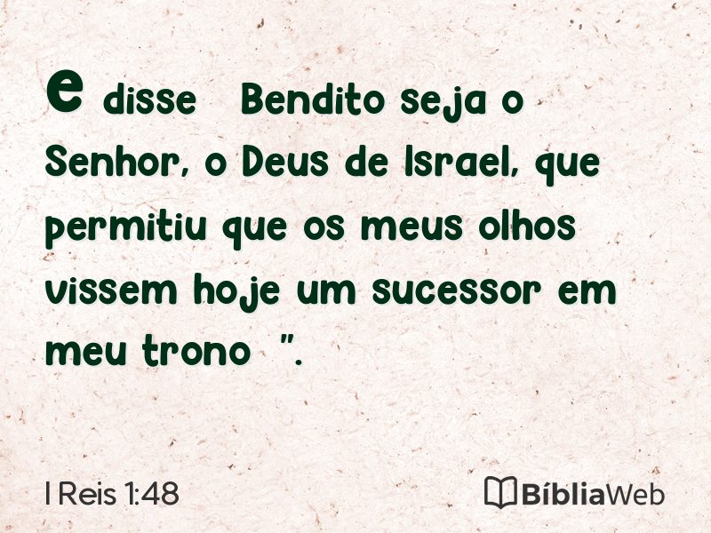 I Reis 1:48 em imagem para compartilhar