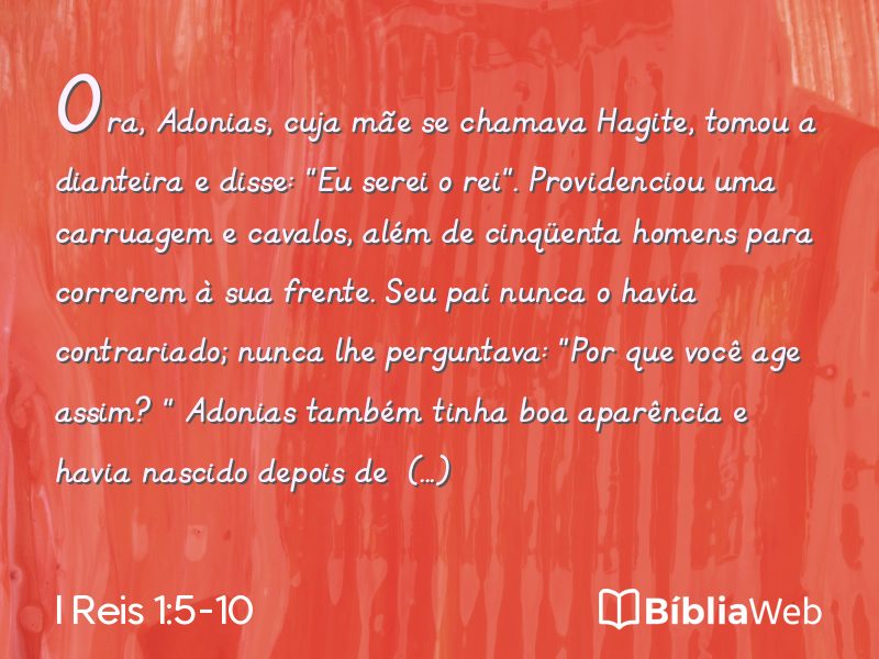 I Reis 1:5-10 em imagem para compartilhar