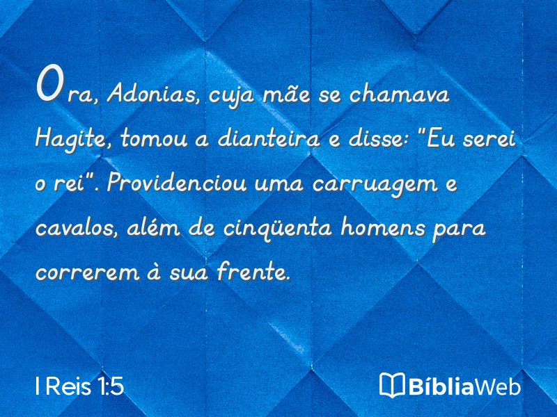 I Reis 1:5 em imagem para compartilhar