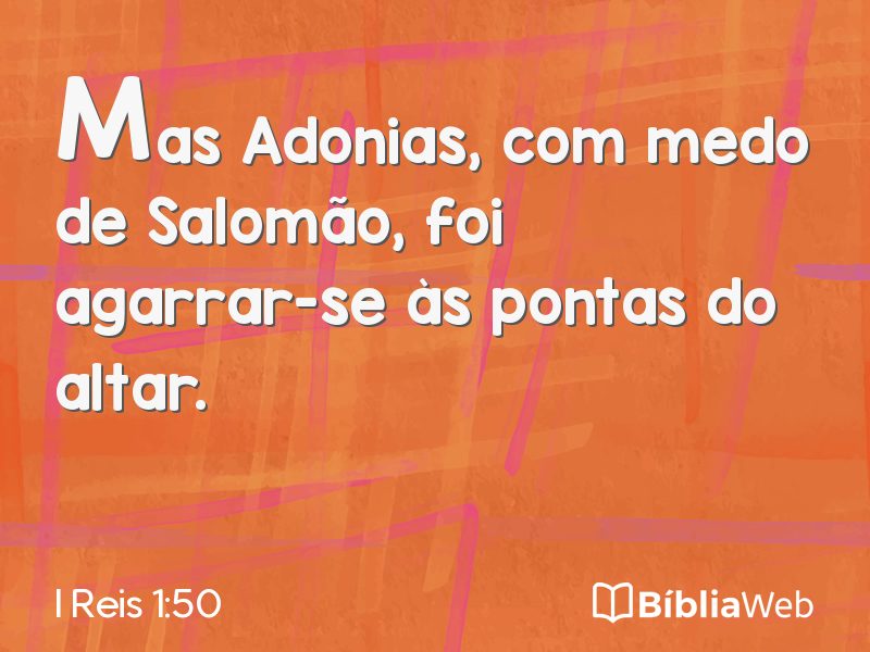 I Reis 1:50 em imagem para compartilhar