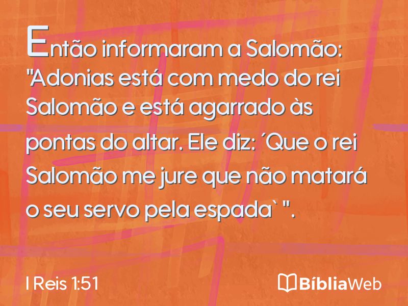 I Reis 1:51 em imagem para compartilhar