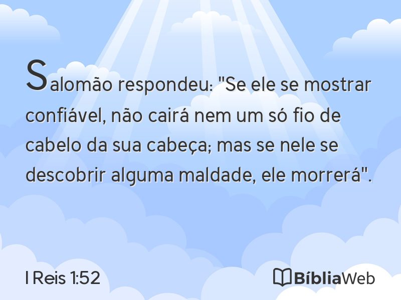 I Reis 1:52 em imagem para compartilhar