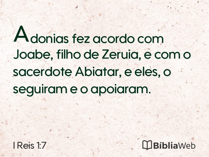 I Reis 1:7 em imagem para compartilhar