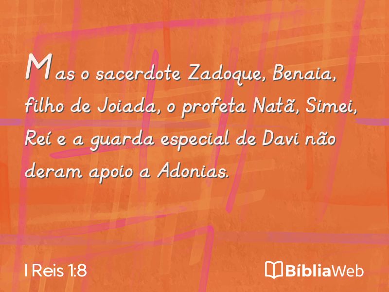 I Reis 1:8 em imagem para compartilhar