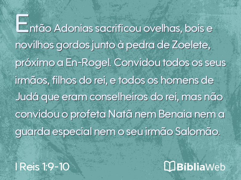 I Reis 1:9-10 em imagem para compartilhar