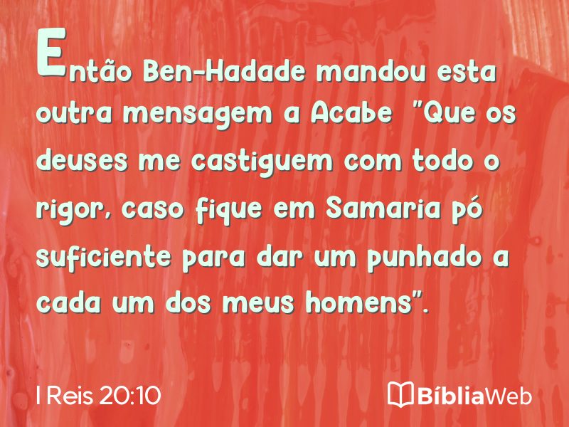 I Reis 20:10 em imagem para compartilhar