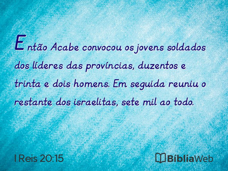 I Reis 20:15 em imagem para compartilhar