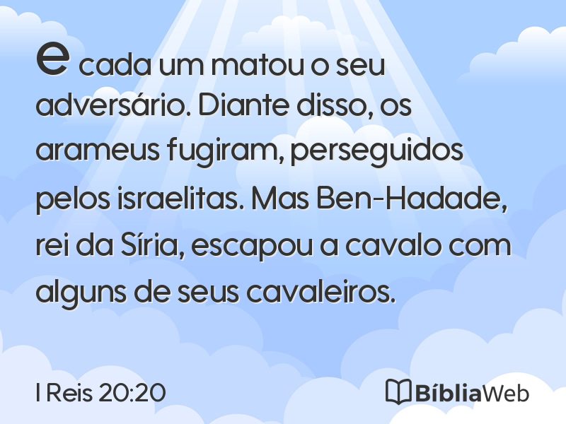 I Reis 20:20 em imagem para compartilhar