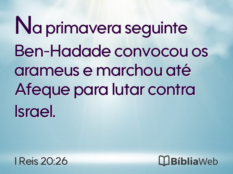 I Reis 20:26 em imagem para compartilhar