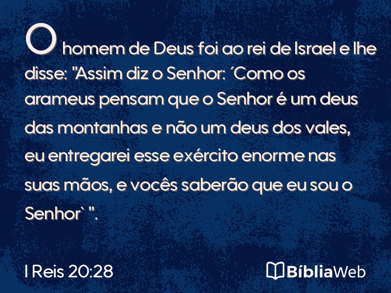 I Reis 20:28 em imagem para compartilhar
