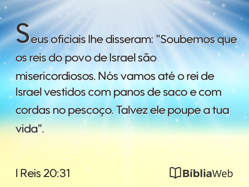 I Reis 20:31 em imagem para compartilhar