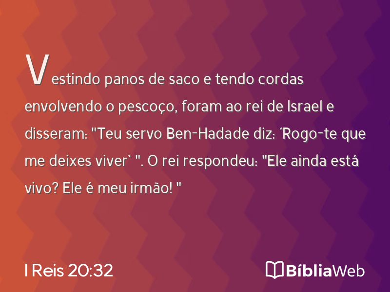 I Reis 20:32 em imagem para compartilhar