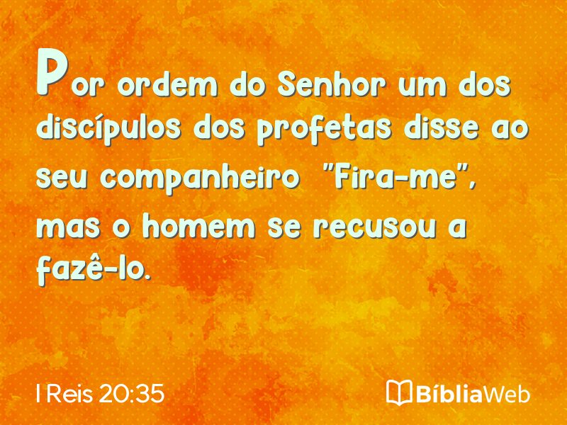 I Reis 20:35 em imagem para compartilhar