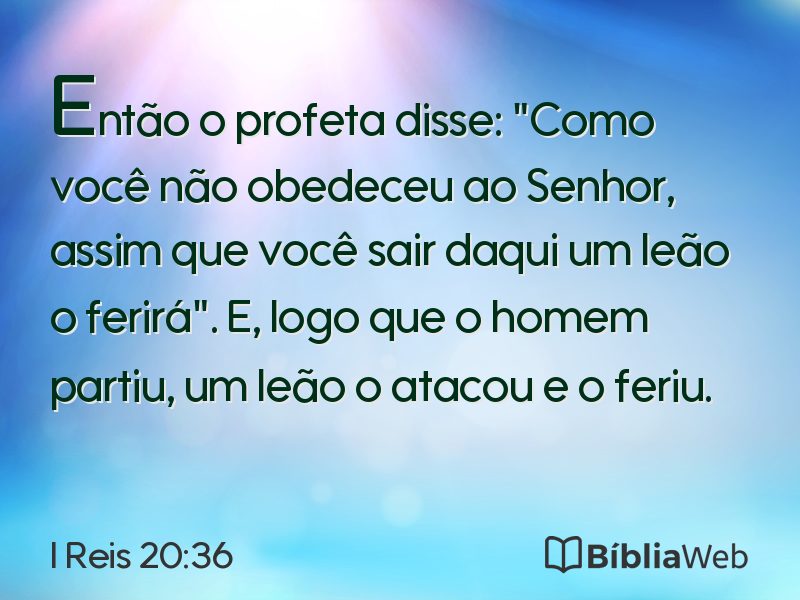 I Reis 20:36 em imagem para compartilhar