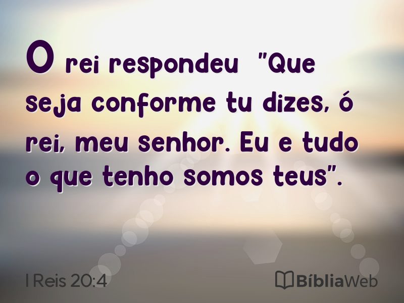 I Reis 20:4 em imagem para compartilhar