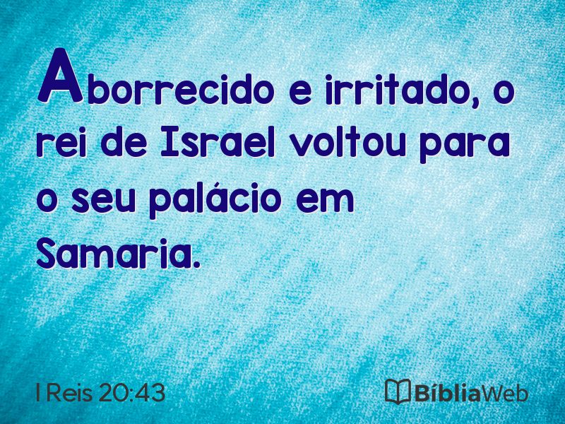 I Reis 20:43 em imagem para compartilhar