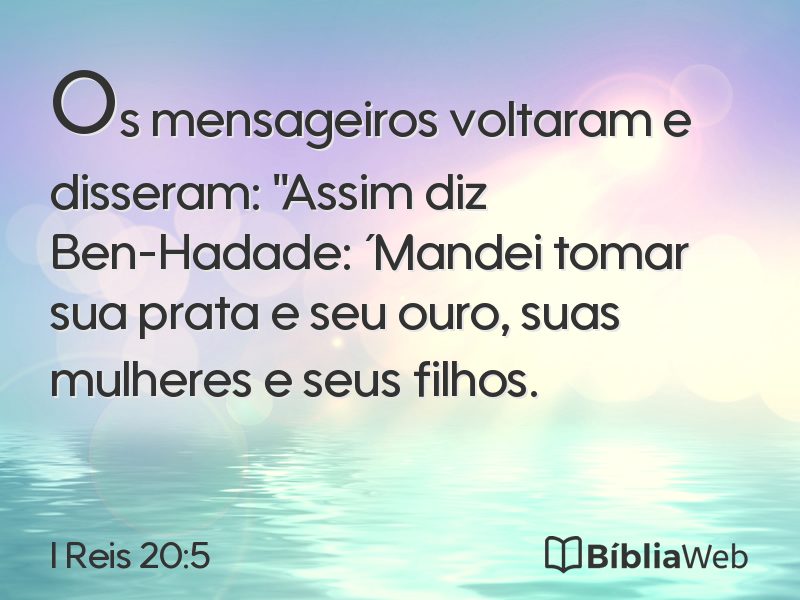 I Reis 20:5 em imagem para compartilhar