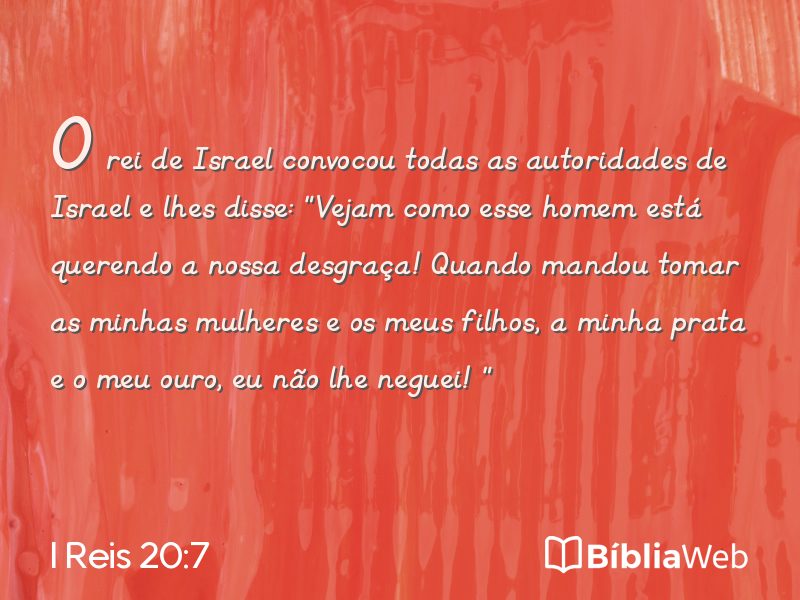 I Reis 20:7 em imagem para compartilhar